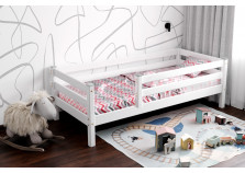 Софи Кровать детская 1-ярусная с защитой и лестницей (б/м, ламели, сп.м. 800х1900)