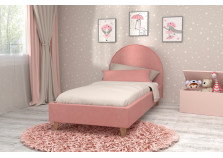 Кровать-арт.014 (розовый) Мягкая кровать (сп. место: 800х1900) (с осн.)