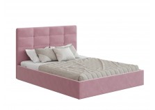 Соната (велюр розовый/happy 315) Мягкая кровать 1400 б/осн. (сп.место: 140х200)