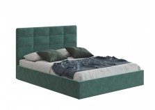Соната (велюр зеленый/happy 697) Мягкая кровать 1400 б/осн. (сп.место: 140х200)