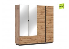Тахо (дуб вотан/графит) Шкаф 4-х дверный с зеркалами